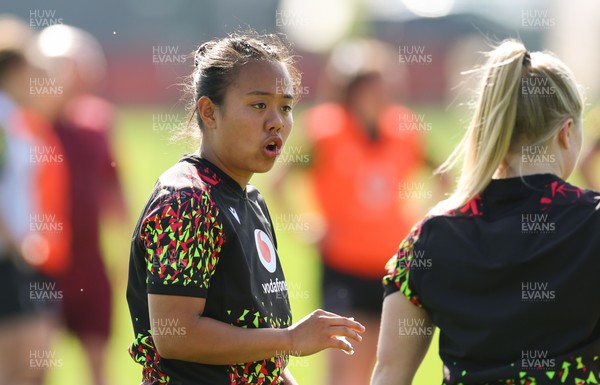 080426 - Wales Women Rugby Squad - Jenna De Vera during training session ahead of the opening Women’s 6 Nations match against Scotland