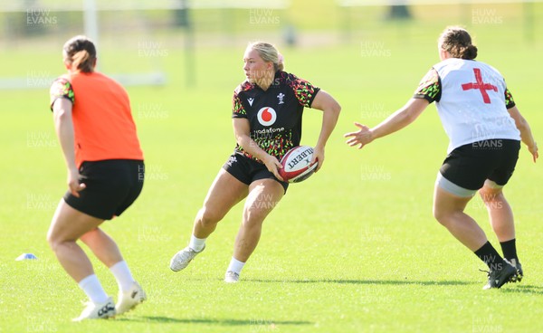 080426 - Wales Women Rugby Squad - Kelsie Webster during training session ahead of the opening Women’s 6 Nations match against Scotland