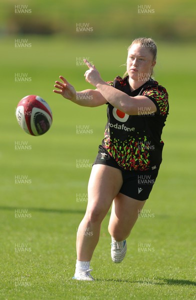 080426 - Wales Women Rugby Squad - Seren Lockwood during training session ahead of the opening Women’s 6 Nations match against Scotland