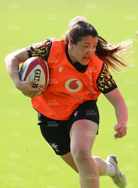 080426 - Wales Women Rugby Squad - Kayleigh Powell during training session ahead of the opening Women’s 6 Nations match against Scotland