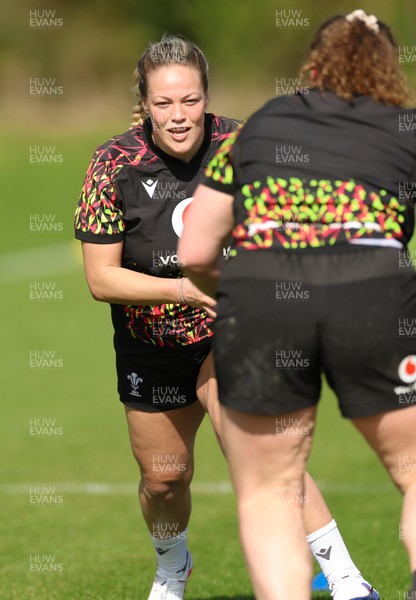 080426 - Wales Women Rugby Squad - Kelsey Jones during training session ahead of the opening Women’s 6 Nations match against Scotland