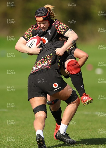 080426 - Wales Women Rugby Squad - Bethan Lewis during training session ahead of the opening Women’s 6 Nations match against Scotland