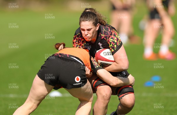 080426 - Wales Women Rugby Squad - Natalia John during training session ahead of the opening Women’s 6 Nations match against Scotland