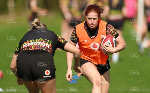080426 - Wales Women Rugby Squad - Lisa Neumann during training session ahead of the opening Women’s 6 Nations match against Scotland