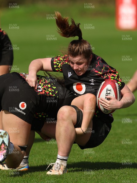 080426 - Wales Women Rugby Squad - Kate Williams during training session ahead of the opening Women’s 6 Nations match against Scotland