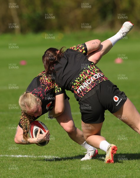 080426 - Wales Women Rugby Squad - Nikita Prothero during training session ahead of the opening Women’s 6 Nations match against Scotland