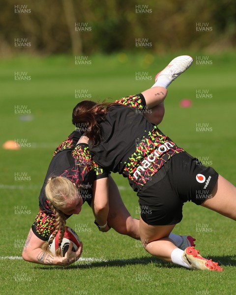 080426 - Wales Women Rugby Squad - Nikita Prothero during training session ahead of the opening Women’s 6 Nations match against Scotland