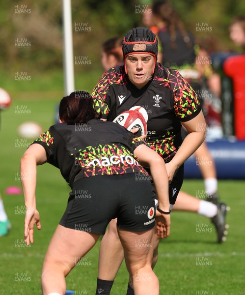 080426 - Wales Women Rugby Squad - Carys Phillips during training session ahead of the opening Women’s 6 Nations match against Scotland