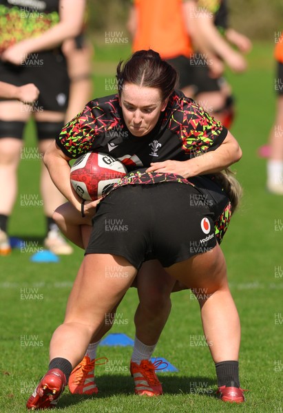080426 - Wales Women Rugby Squad - Sian Jones during training session ahead of the opening Women’s 6 Nations match against Scotland