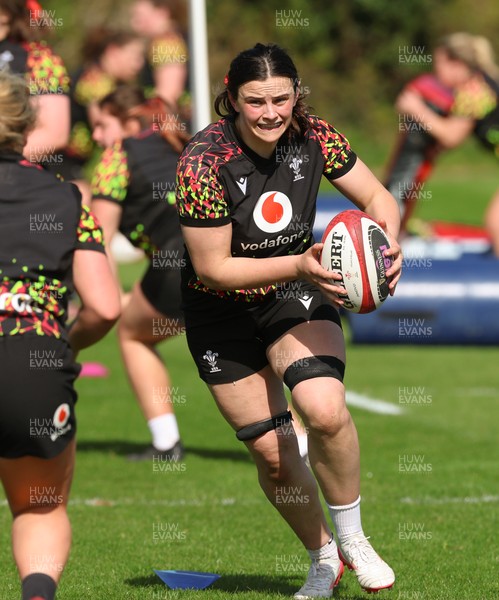 080426 - Wales Women Rugby Squad - Branwen Metcalfe during training session ahead of the opening Women’s 6 Nations match against Scotland