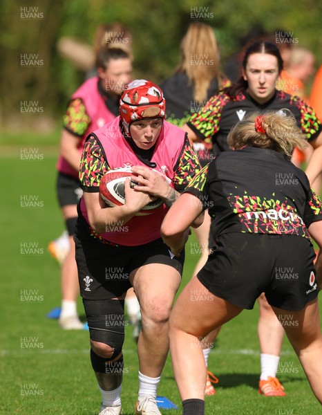 080426 - Wales Women Rugby Squad - Donna Rose during training session ahead of the opening Women’s 6 Nations match against Scotland