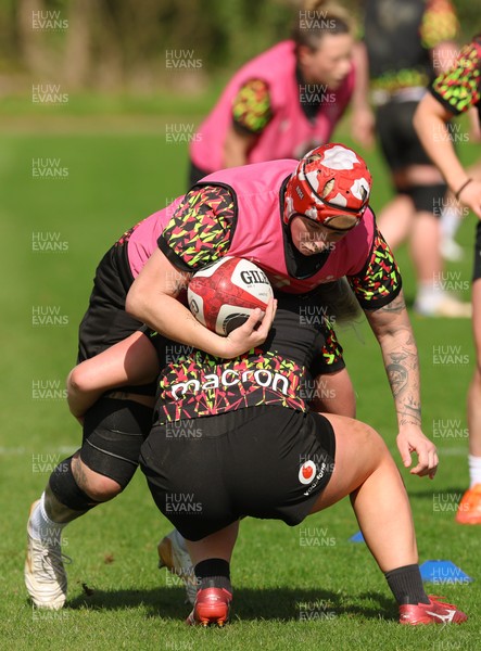 080426 - Wales Women Rugby Squad - Donna Rose during training session ahead of the opening Women’s 6 Nations match against Scotland