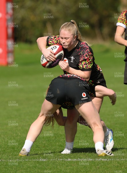 080426 - Wales Women Rugby Squad - during training session ahead of the opening Women’s 6 Nations match against Scotland