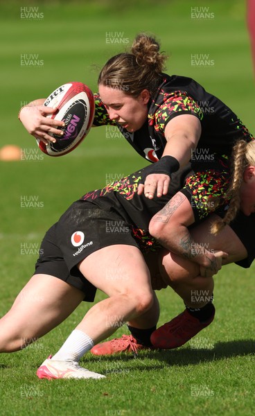 080426 - Wales Women Rugby Squad - Katherine Baverstock during training session ahead of the opening Women’s 6 Nations match against Scotland