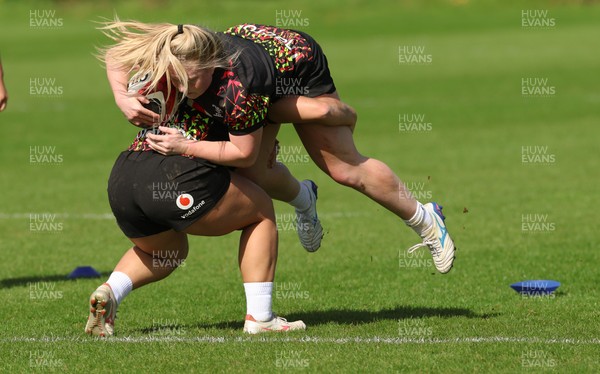 080426 - Wales Women Rugby Squad - Seren Lockwood during training session ahead of the opening Women’s 6 Nations match against Scotland
