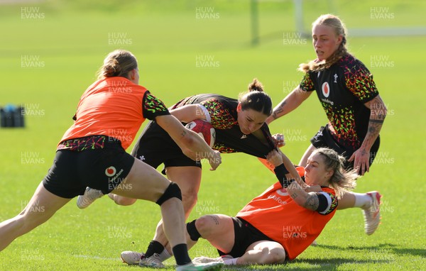 080426 - Wales Women Rugby Squad - Jasmine Joyce during training session ahead of the opening Women’s 6 Nations match against Scotland