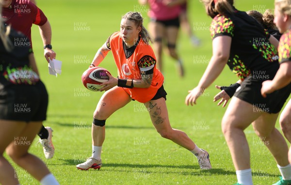 080426 - Wales Women Rugby Squad - Keira Bevan during training session ahead of the opening Women’s 6 Nations match against Scotland