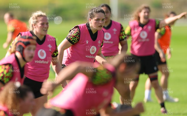 080426 - Wales Women Rugby Squad - Jorja Aiono during training session ahead of the opening Women’s 6 Nations match against Scotland