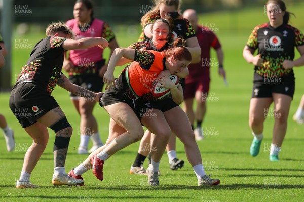 080426 - Wales Women Rugby Squad - Lisa Neumann during training session ahead of the opening Women’s 6 Nations match against Scotland