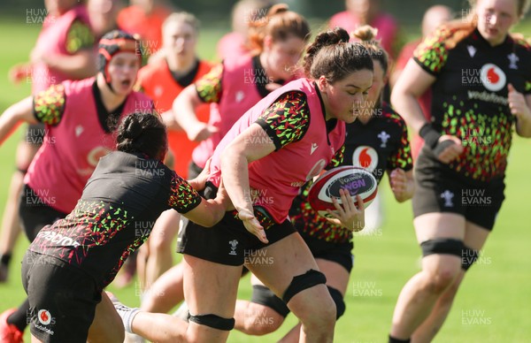 080426 - Wales Women Rugby Squad - Jorja Aiono during training session ahead of the opening Women’s 6 Nations match against Scotland