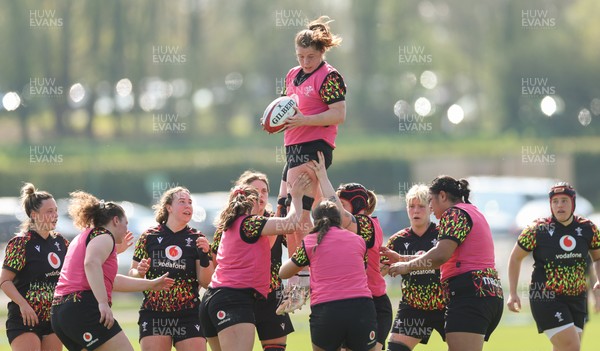 080426 - Wales Women Rugby Squad - Kate Williams during training session ahead of the opening Women’s 6 Nations match against Scotland