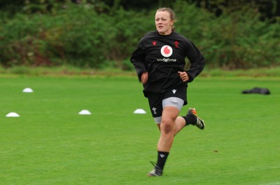 080926 - Wales Women Rugby Training - Lleucu George during a rugby session ahead of the WXV Series of matches