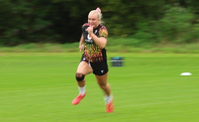 080926 - Wales Women Rugby Training - Seren Singleton during a rugby session ahead of the WXV Series of matches