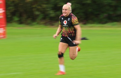 080926 - Wales Women Rugby Training - Seren Singleton during a rugby session ahead of the WXV Series of matches