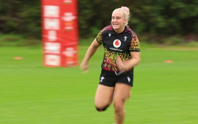 080926 - Wales Women Rugby Training - Seren Singleton during a rugby session ahead of the WXV Series of matches