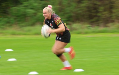 080926 - Wales Women Rugby Training - Seren Singleton during a rugby session ahead of the WXV Series of matches