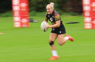 080926 - Wales Women Rugby Training - Seren Singleton during a rugby session ahead of the WXV Series of matches