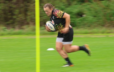 080926 - Wales Women Rugby Training - Lleucu George during a rugby session ahead of the WXV Series of matches