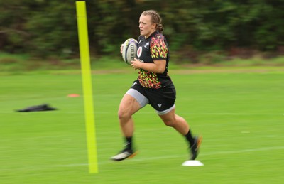 080926 - Wales Women Rugby Training - Lleucu George during a rugby session ahead of the WXV Series of matches