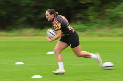 080926 - Wales Women Rugby Training - Courtney Keight during a rugby session ahead of the WXV Series of matches
