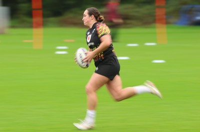080926 - Wales Women Rugby Training - Courtney Keight during a rugby session ahead of the WXV Series of matches