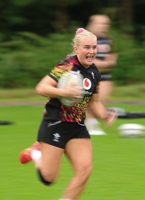 080926 - Wales Women Rugby Training - Seren Singleton during a rugby session ahead of the WXV Series of matches
