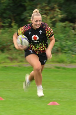 080926 - Wales Women Rugby Training - Megan Davey during a rugby session ahead of the WXV Series of matches