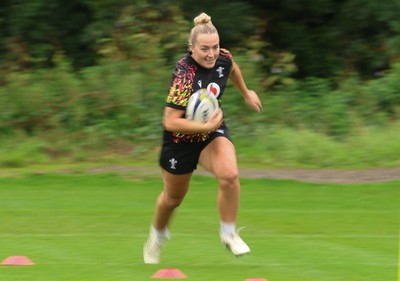 080926 - Wales Women Rugby Training - Megan Davey during a rugby session ahead of the WXV Series of matches