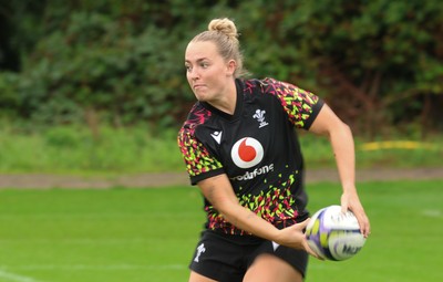 080926 - Wales Women Rugby Training - Megan Davey during a rugby session ahead of the WXV Series of matches