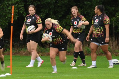 080926 - Wales Women Rugby Training - Kelsey Jones during a rugby session ahead of the WXV Series of matches