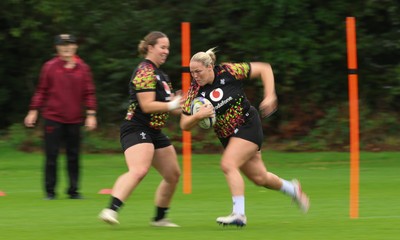 080926 - Wales Women Rugby Training - Kelsey Jones during a rugby session ahead of the WXV Series of matches