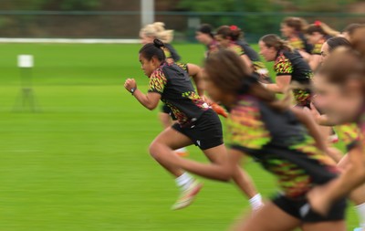 080926 - Wales Women Rugby Training - Wales Women squad during a rugby session ahead of the WXV Series of matches