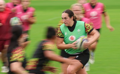 080926 - Wales Women Rugby Training - Courtney Keight during a rugby session ahead of the WXV Series of matches