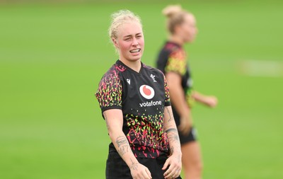 080926 - Wales Women Rugby Training - Nikita Prothero during a rugby session ahead of the WXV Series of matches