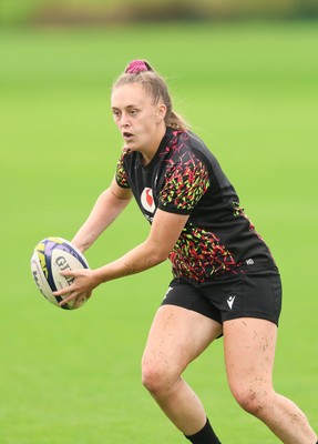 080926 - Wales Women Rugby Training - Hannah Dallavalle during a rugby session ahead of the WXV Series of matches