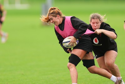 080926 - Wales Women Rugby Training - Georgia Evans during a rugby session ahead of the WXV Series of matches