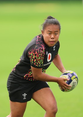 080926 - Wales Women Rugby Training - Jenna De Vera during a rugby session ahead of the WXV Series of matches