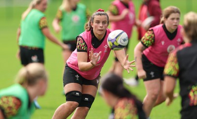 080926 - Wales Women Rugby Training - Branwen Metcalfe during a rugby session ahead of the WXV Series of matches