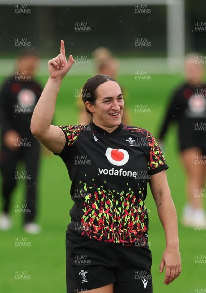 080926 - Wales Women Rugby Training - Courtney Keight during a rugby session ahead of the WXV Series of matches