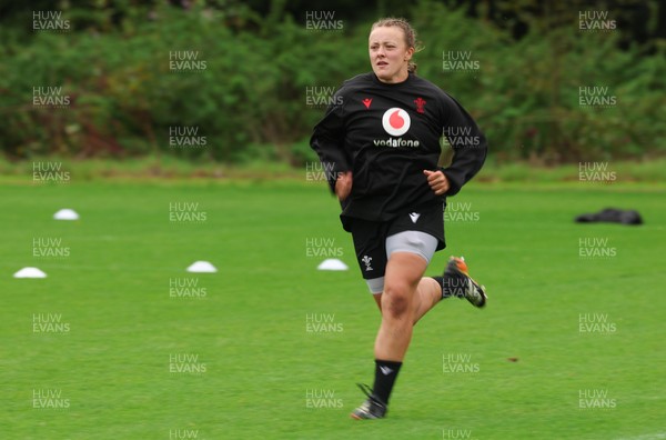 080926 - Wales Women Rugby Training - Lleucu George during a rugby session ahead of the WXV Series of matches